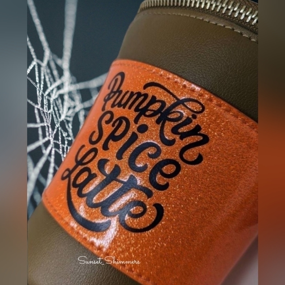Halloween Pumpkin Spice Latte Starbucks Coffee Style Crossbody Bag Purse NEW - Picture 2 of 9